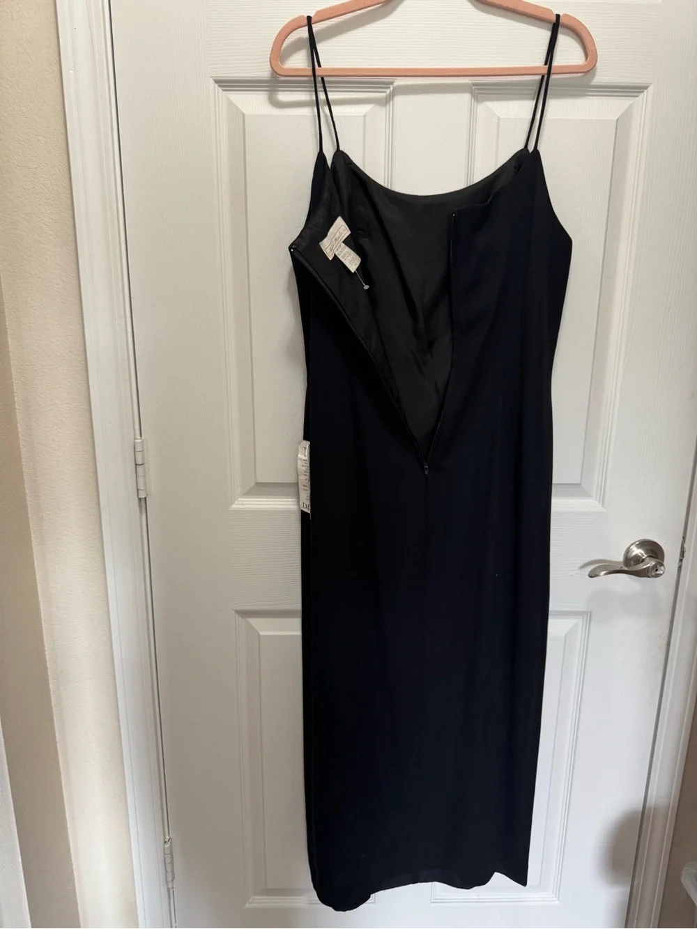 Vintage Michael Marcella Black Slip Midi Dress Size 12